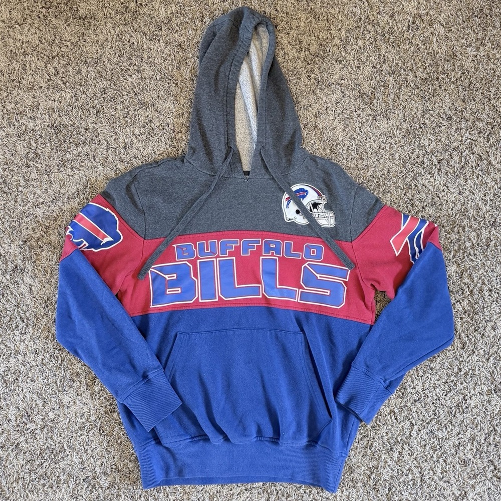 Starter Buffalo Bills Hoodie Adult Small Gray Red Extreme Fireballer Pullover
